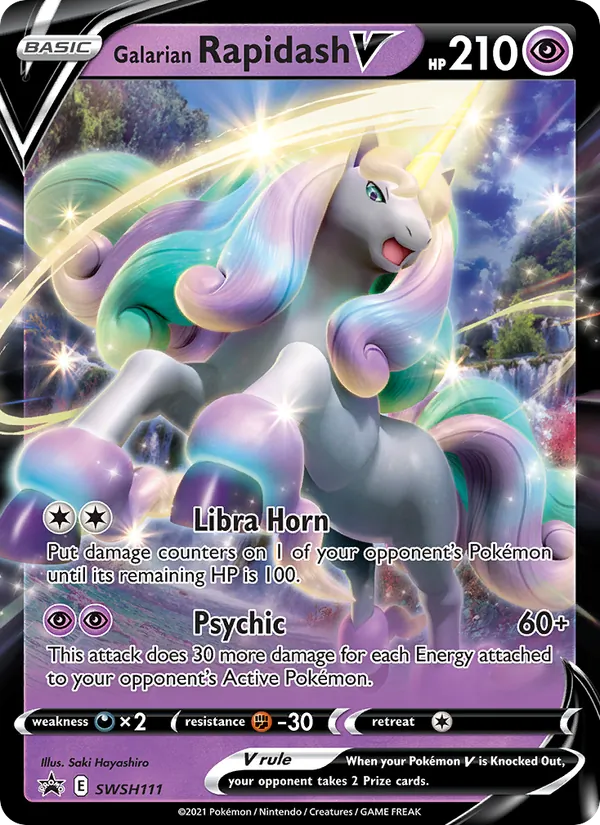 Galarian Rapidash V #SWSH111, SWSH Black Star Promos English Holo, TCGdex reference