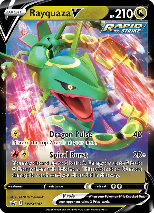 Rayquaza V #SWSH147, SWSH Black Star Promos English Holo, TCGdex reference