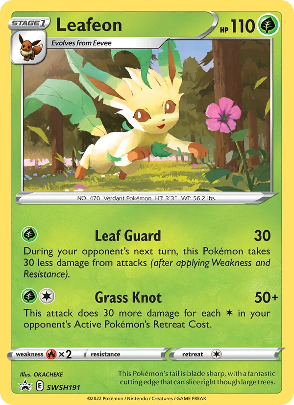 Leafeon #SWSH191, SWSH Black Star Holo, TCGdex reference