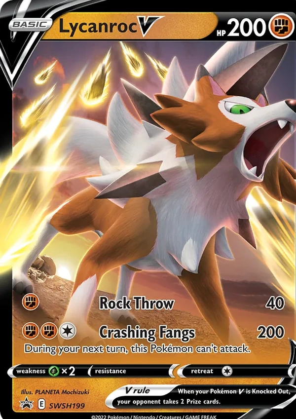 Lycanroc V #SWSH199, SWSH Black Star Promos English Holo, TCGdex reference