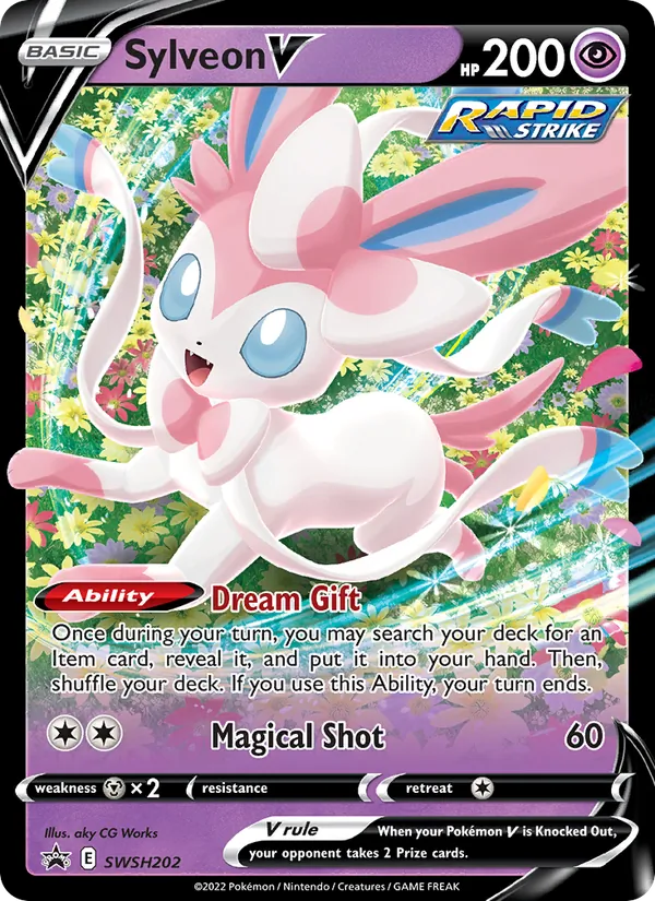 Sylveon V #SWSH202, SWSH Black Star Holo, TCGdex reference