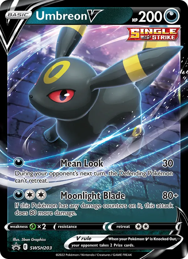 Umbreon V #SWSH203, SWSH Black Star Holo, TCGdex reference