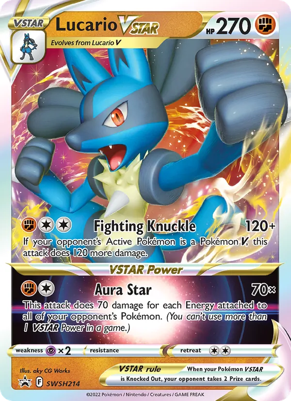 Lucario VSTAR #SWSH214, SWSH Black Star Promos English Holo, TCGdex reference