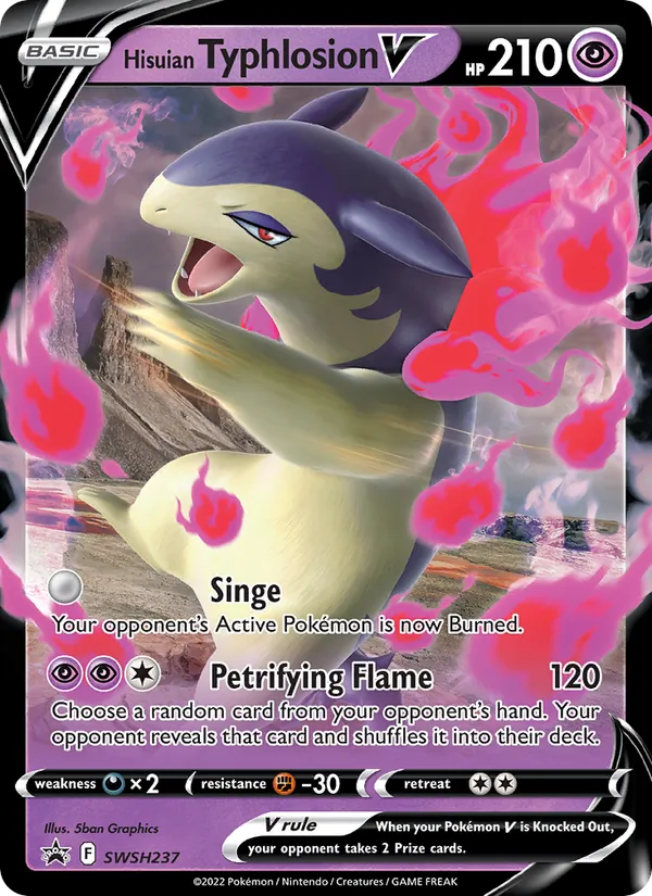 Hisuian Typhlosion V #SWSH237, SWSH Black Star Holo, TCGdex reference