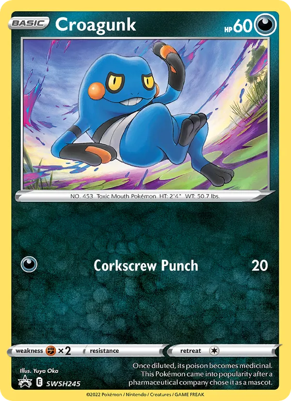 Croagunk #SWSH245, SWSH Black Star Promos English Holo, TCGdex reference