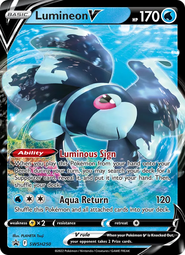 Lumineon V #SWSH250, SWSH Black Star Holo, TCGdex reference