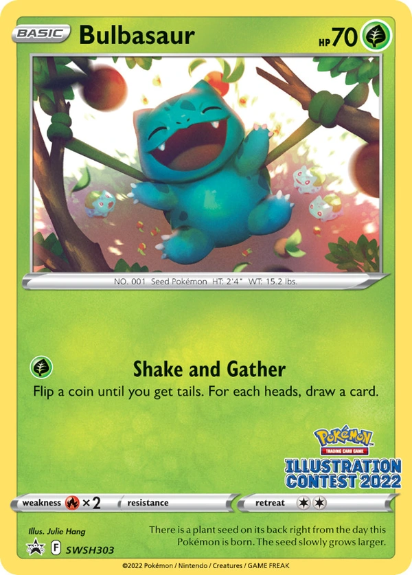 Bulbasaur #SWSH303, English SWSH Black Star Promos promo, reference image