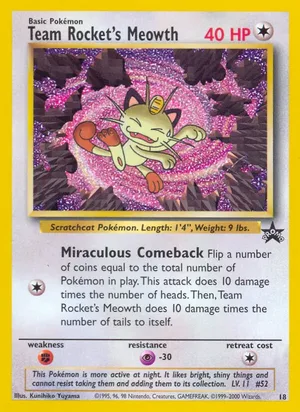Team Rocket's Meowth #18, Standard print, TCGdex reference