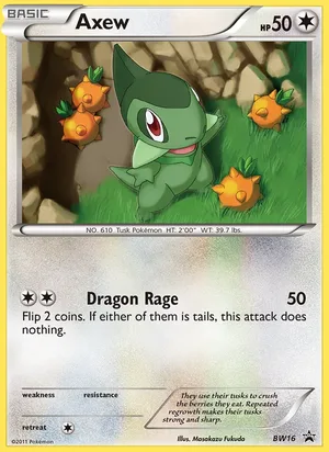 Axew #BW16, BW Black Star Non Holo, TCGdex reference