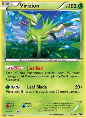 Virizion #BW70, BW Black Star Holo, TCGdex reference