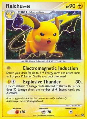 Raichu #DP21, DP Black Star Cosmos Holo, TCGdex reference