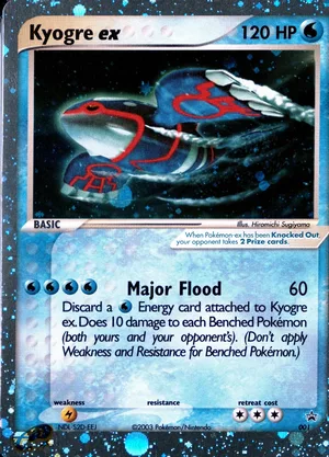 Kyogre ex #001, Nintendo Black Star Cosmos Holo, PSA cert 129020791 reference placeholder