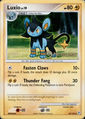 Luxio 52/130, STAFF + PRERELEASE, PSA placeholder