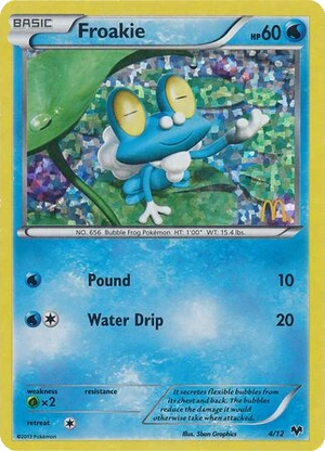 Froakie 4/12, McDonald's Collection 2014 Confetti Holo, Pokumon reference