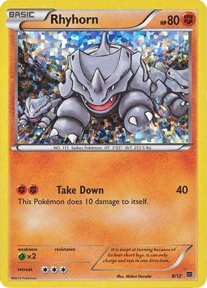 Rhyhorn 8/12, McDonald's Collection 2015 Confetti Holo, Pokumon reference