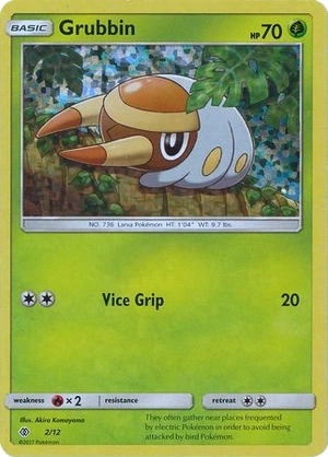 Grubbin 2/12, McDonald's Collection 2017 Confetti Holo, Pokumon reference