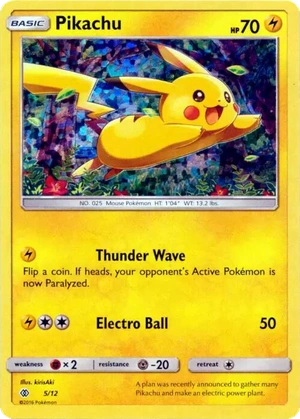 Pikachu 5/12, McDonald's Collection 2017 Confetti Holo, Pokumon reference