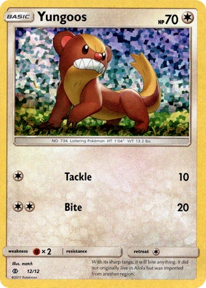 Yungoos 12/12, McDonald's Collection 2017 Confetti Holo, Pokumon reference
