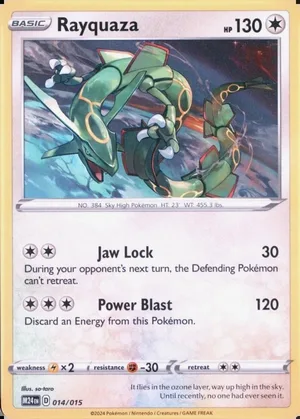 Rayquaza #14, English McDonald's Collection 2025 promo, reference image