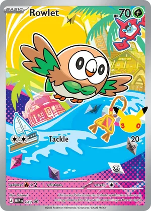 Rowlet #043, English MEP Black Star Promos promo, reference image