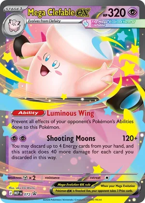 Mega Clefable ex #072, English MEP Black Star Promos promo, reference image