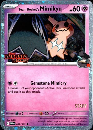 Team Rocket's Mimikyu Staff Prerelease PSA cert 158502195 reference placeholder