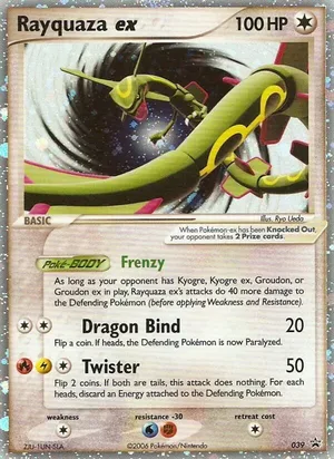 Rayquaza ex #039, Nintendo Black Star Standard print, TCGdex reference