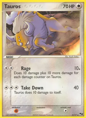 Tauros #5, POP Series 2 Non Holo, TCGdex reference