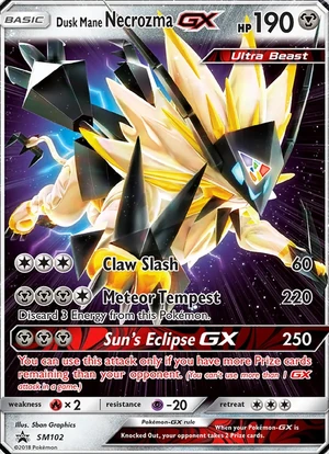 Dusk Mane Necrozma GX #SM102, SM Black Star Holo, TCGdex reference