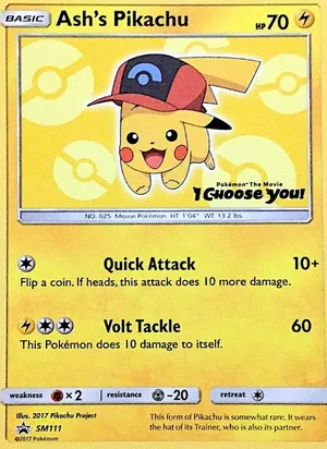 Ash's Pikachu #SM111, SM Black Star Non Holo, TCGdex reference