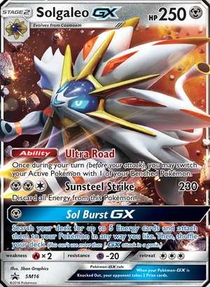 Solgaleo GX #SM16, SM Black Star Holo, TCGdex reference