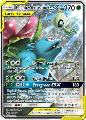Celebi & Venusaur GX #SM167, English SM Black Star Promos promo, reference image