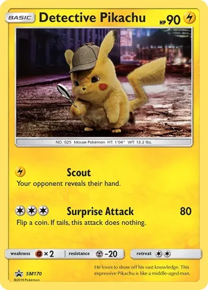 Detective Pikachu #SM170, English SM Black Star Promos promo, reference image
