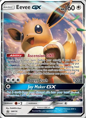 Eevee GX #SM174, SM Black Star Holo, TCGdex reference