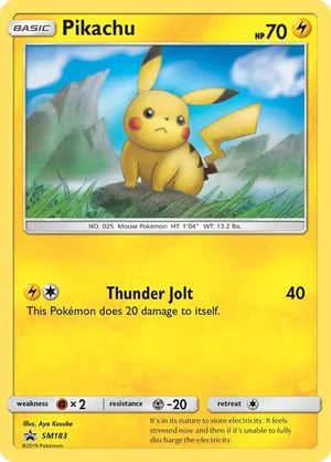 Pikachu #SM183, English SM Black Star Promos promo, reference image
