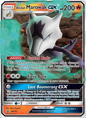 Alolan Marowak GX #SM187, SM Black Star Holo, TCGdex reference