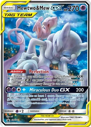 Mewtwo & Mew GX #SM191, English SM Black Star Promos promo, reference image