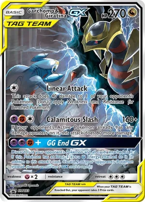 Garchomp & Giratina GX #SM193, English SM Black Star Promos promo, reference image