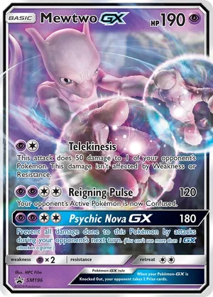 Mewtwo GX #SM196, English SM Black Star Promos promo, reference image