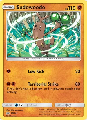 Sudowoodo #SM207, SM Black Star Holo, TCGdex reference