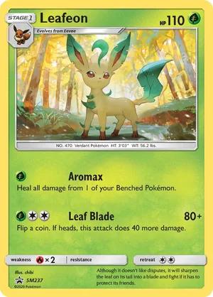 Leafeon #SM237, English SM Black Star Promos promo, reference image