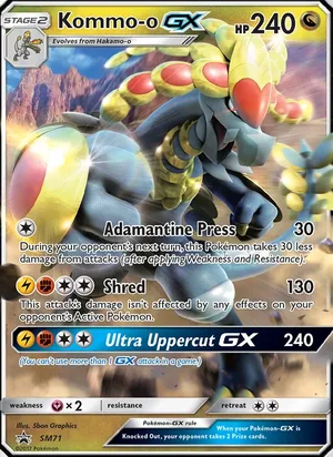 Kommo-o GX #SM71, SM Black Star Holo, TCGdex reference