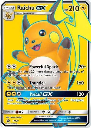 Raichu GX #SM90, English SM Black Star Promos promo, reference image