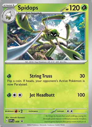 Spidops #009, SWSH Black Star Holo, TCGdex reference