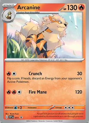 Arcanine #011, SWSH Black Star Holo, TCGdex reference