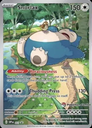 Snorlax #051, English Pokemon Center stamped promo reference image