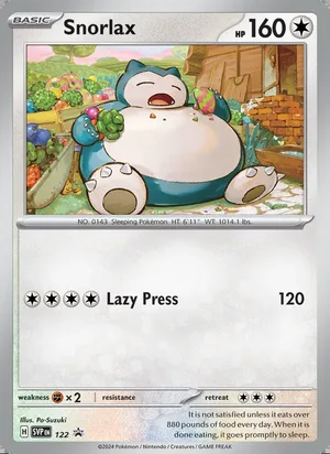 Snorlax #122, SWSH Black Star Holo, TCGdex reference