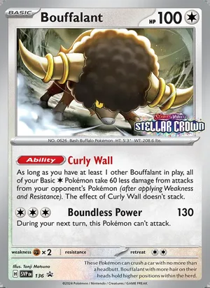 Bouffalant 136, prerelease base reference scan