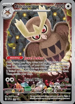 Noctowl #141, English Pokemon Center stamped promo reference image