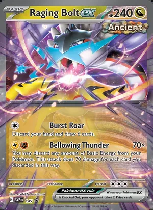 Raging Bolt ex #145, SWSH Black Star Holo, TCGdex reference